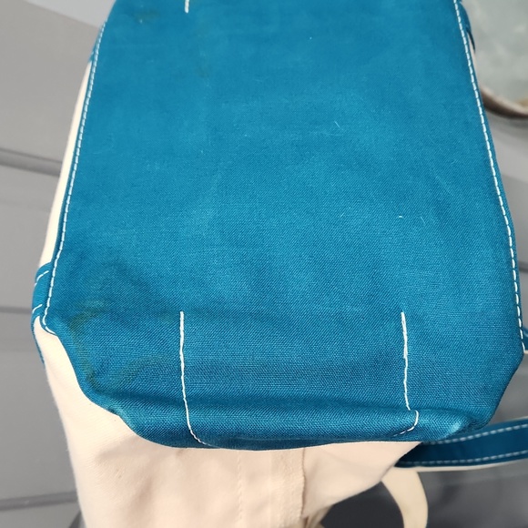 L.L. Bean Teal Blue Green Custom Monogrammed Brooke Boat & Tote Canvas Bag - Picture 7 of 13
